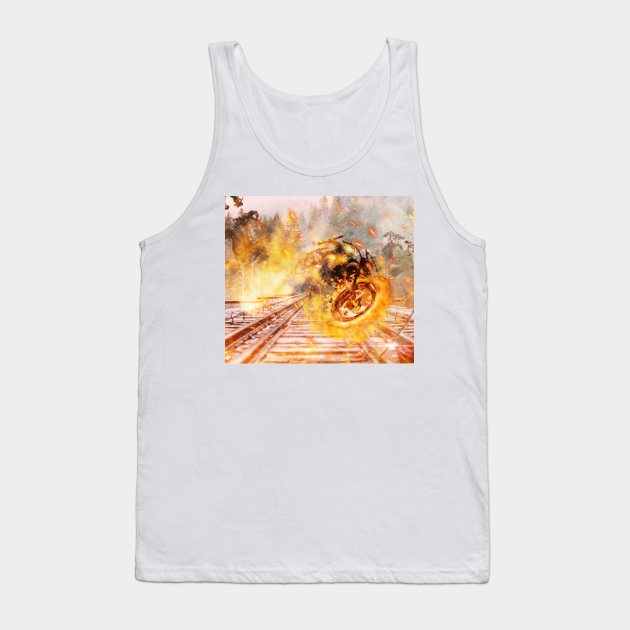 3D GHOST RIDER TRAIN Tank Top by MICHAEL ZHOU